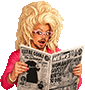 Rhys reading a newspaper